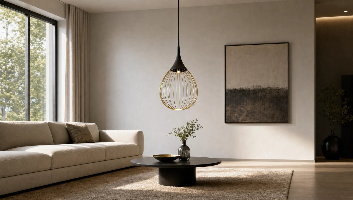 Lampe Gold Schwarz elegant statt schwer wirken lassen
