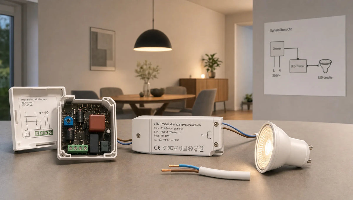 Lampe dimmbar wählen ohne Flackern und Brummen