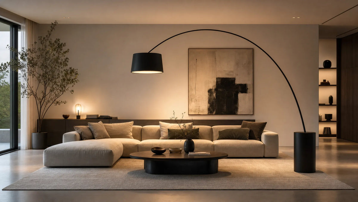 Designklassiker Bogenlampe modern inszenieren