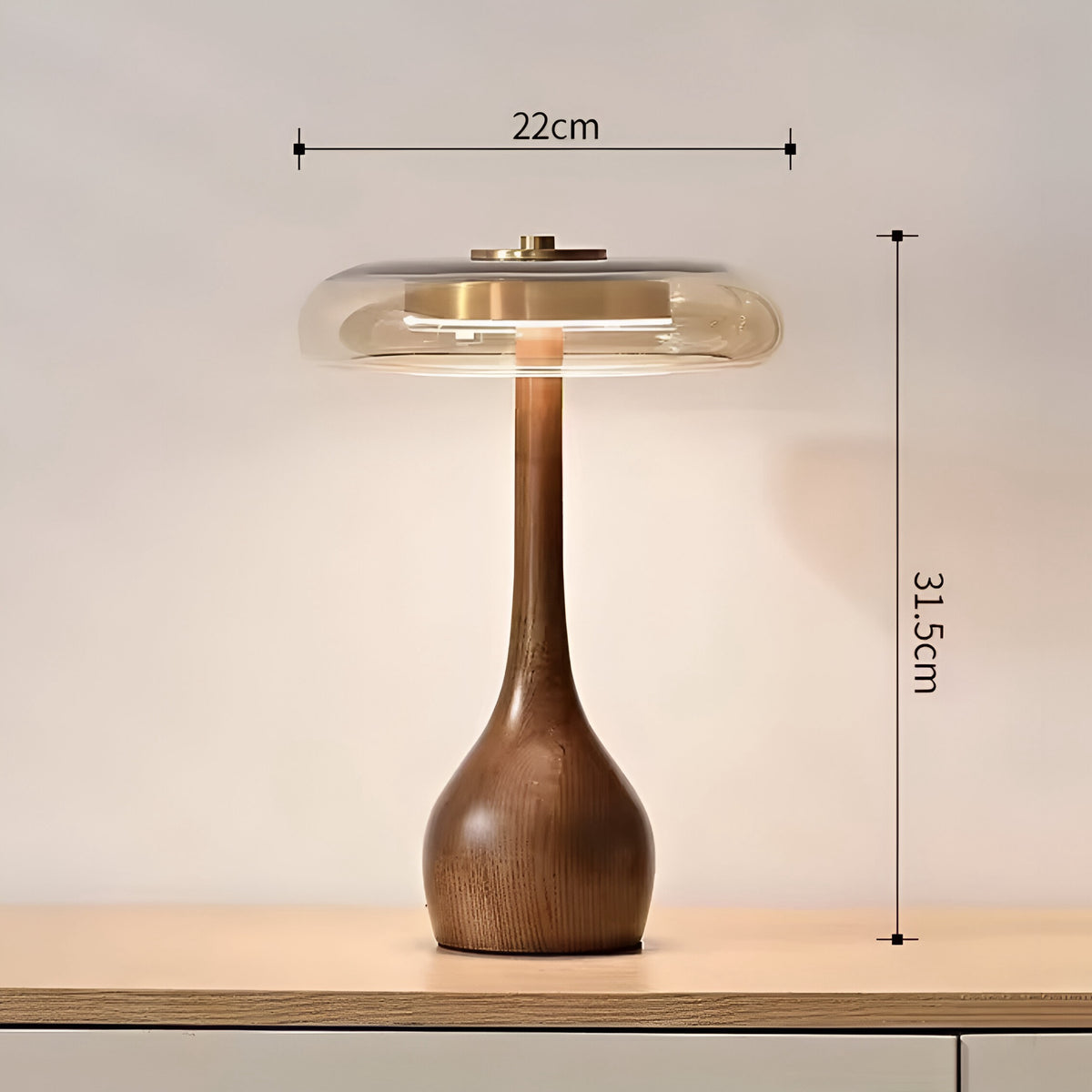 Tischlampe Legno Curvata