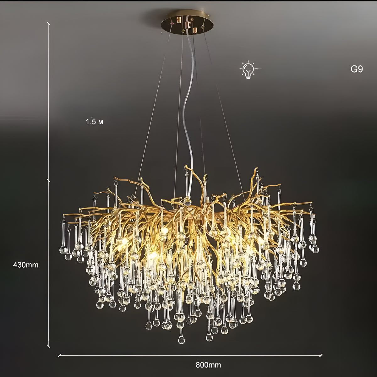 Designer Hängelampe Pioggia Dorata