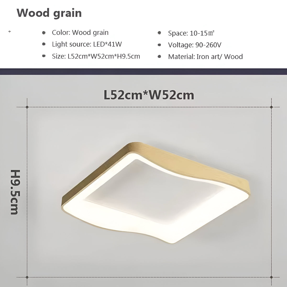 Lampada da soffitto in pizzo di legno