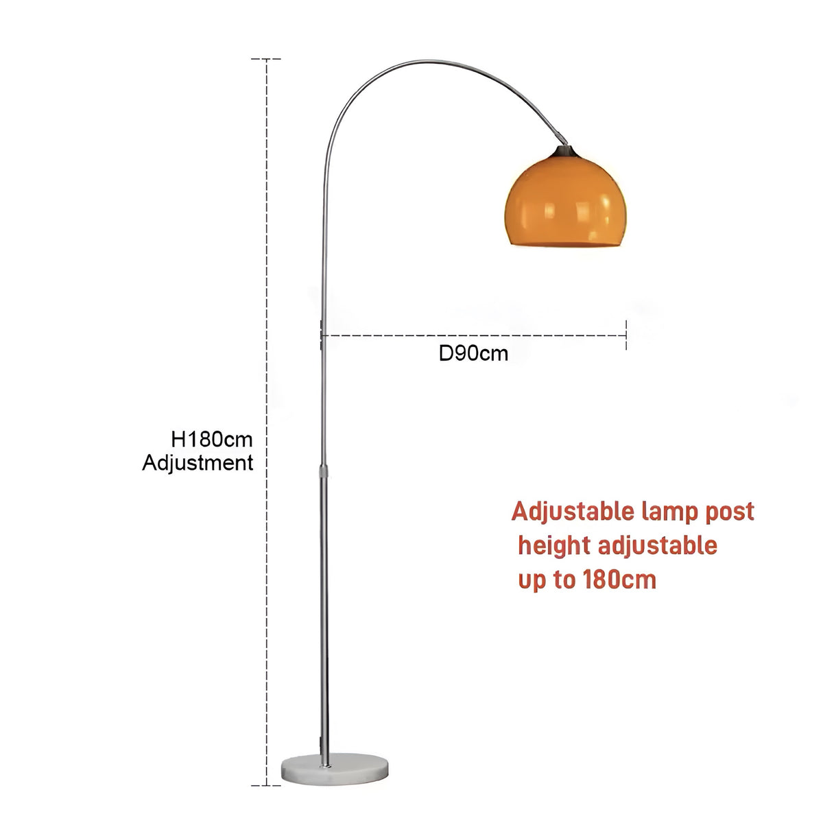 Lampada da terra ad arco Arancio