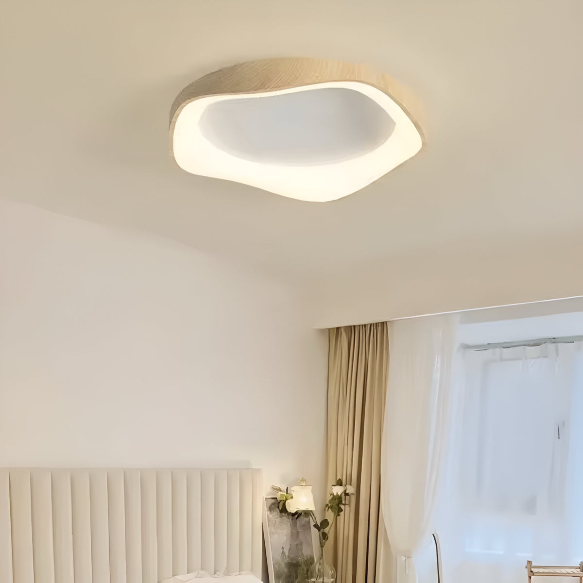 Lampada da soffitto in pizzo di legno