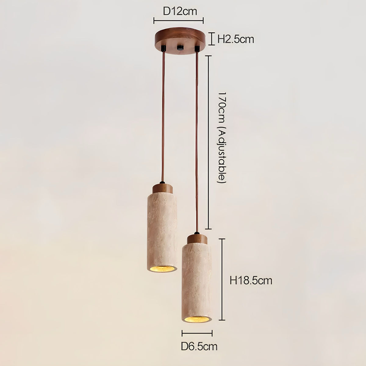 suspension luminaire Travertin Legna - BUYnBLUE