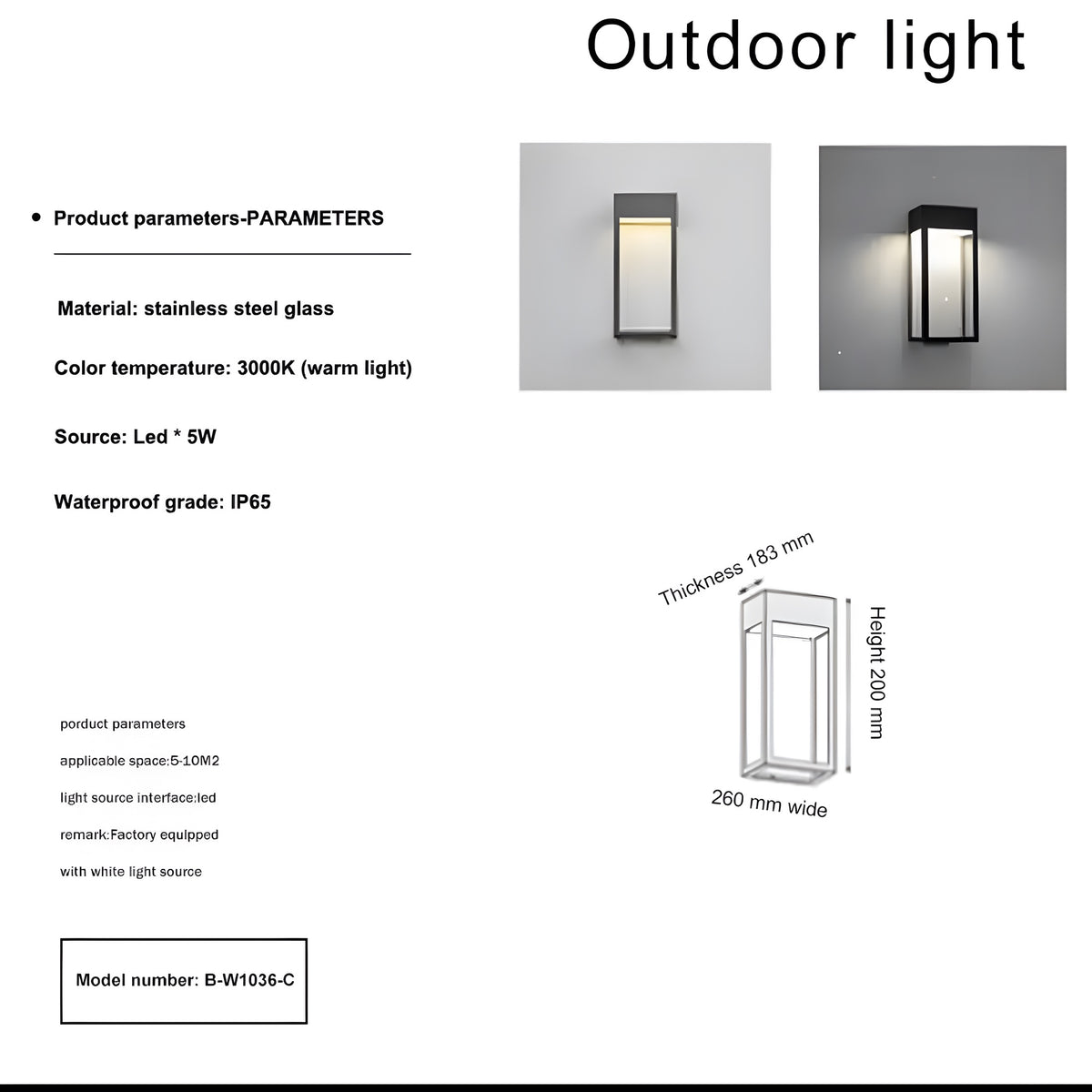 Outdoor Lampe Scatola Vetro - BUYnBLUE