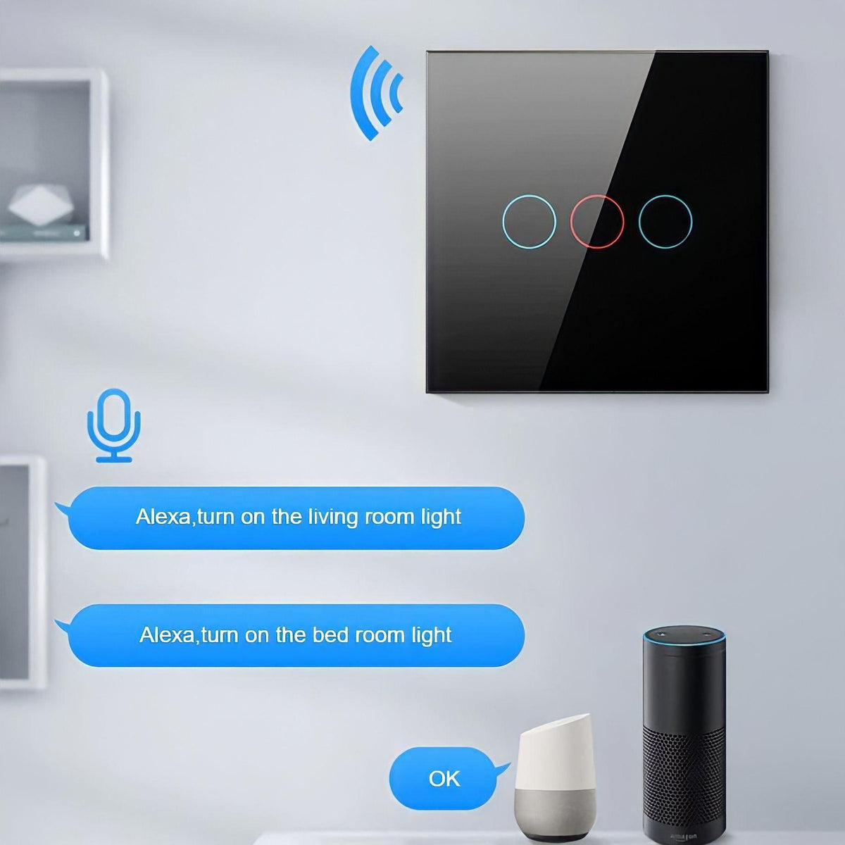 Pannello interruttori luce Smart Home - BUYnBLUE