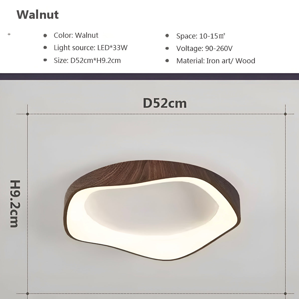 Lampada da soffitto in pizzo di legno