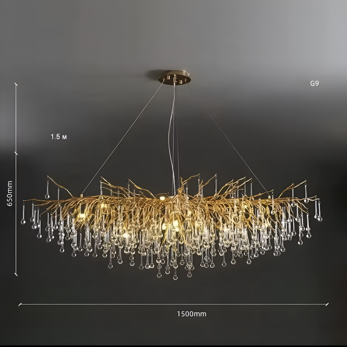 Designer Hängelampe Pioggia Dorata
