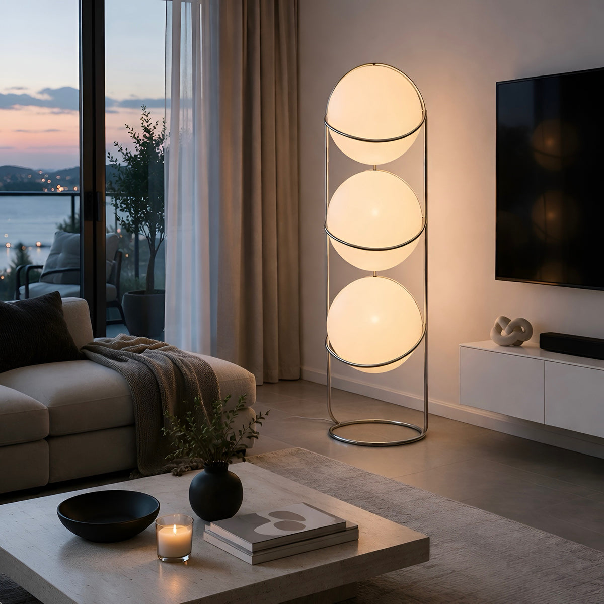 Designer Stehlampe Globo Bianco
