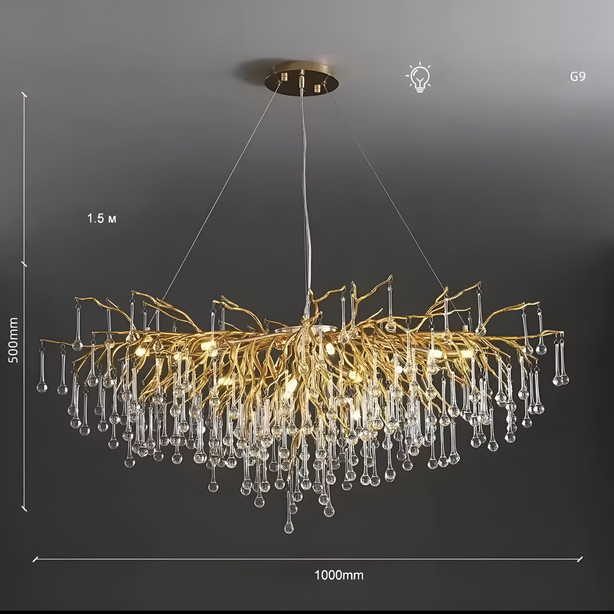 Designer Hängelampe Pioggia Dorata