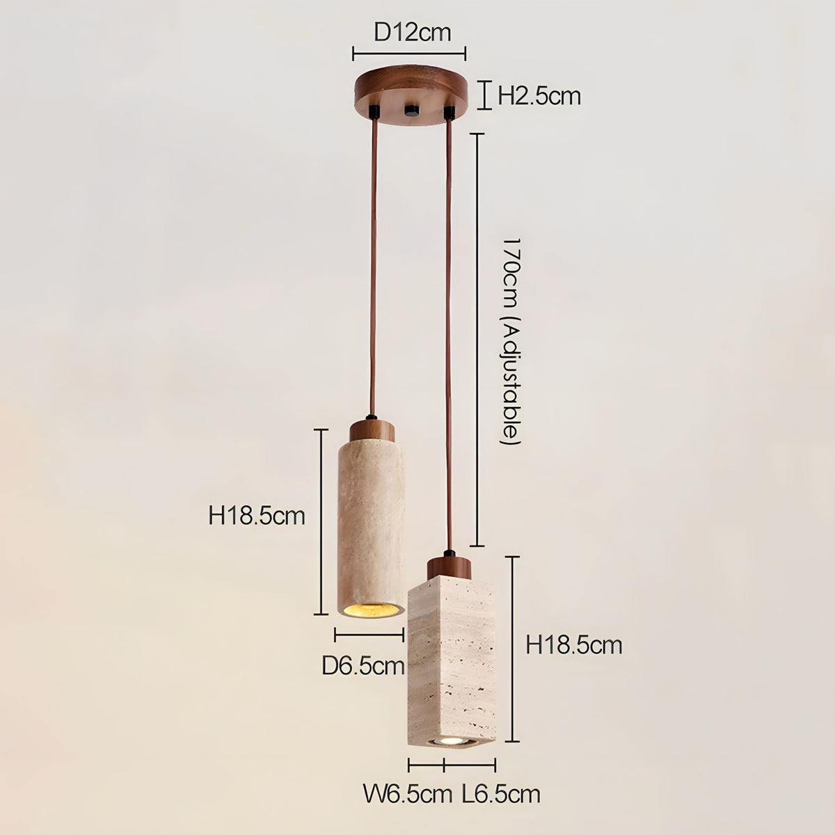 suspension luminaire Travertin Legna - BUYnBLUE 